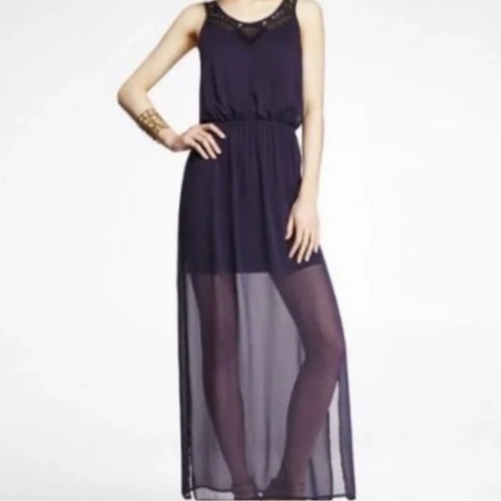 Express Sleeveless Maxi Dress in Deep Purple